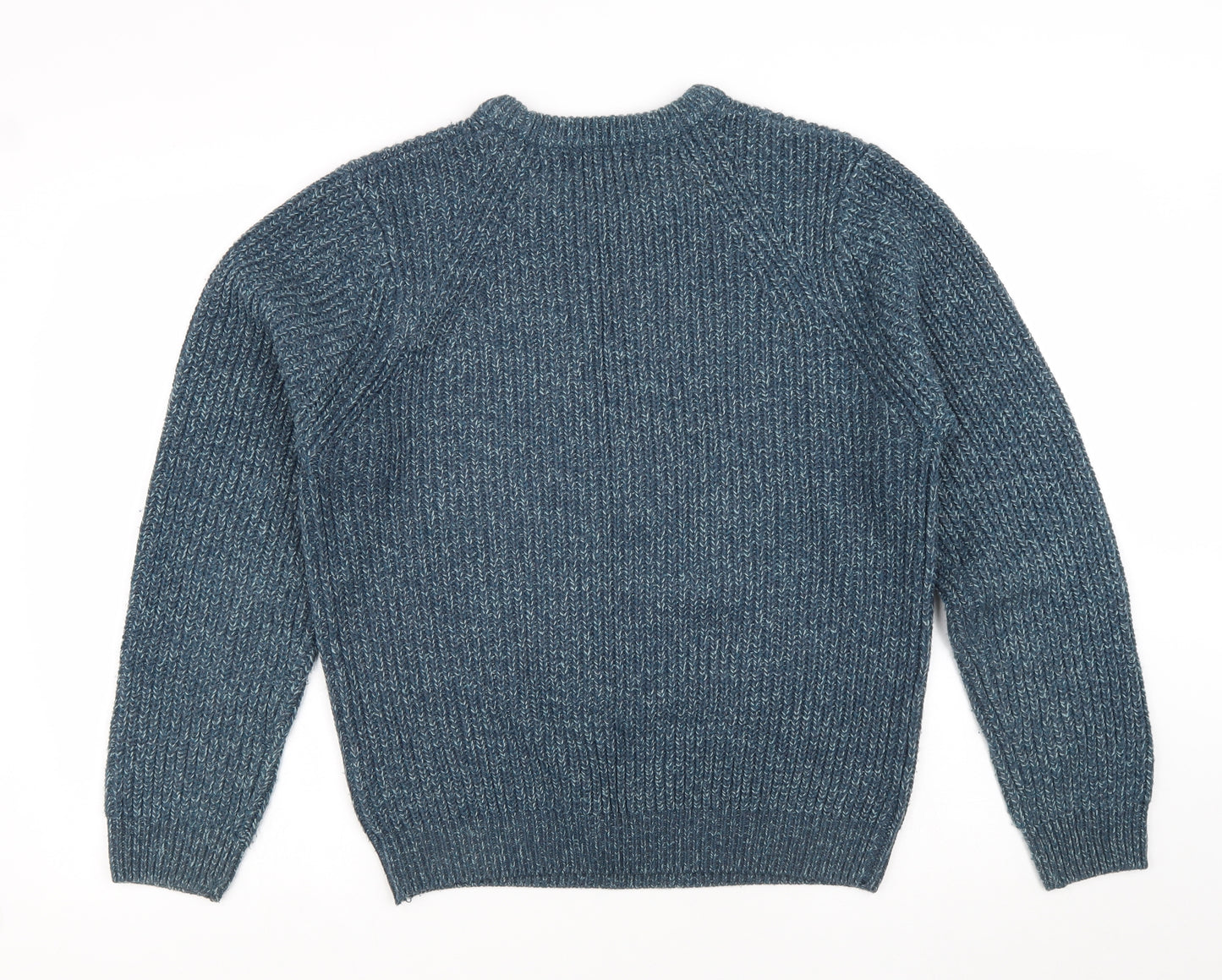 Marks and Spencer Mens Blue Round Neck Acrylic Pullover Jumper Size M