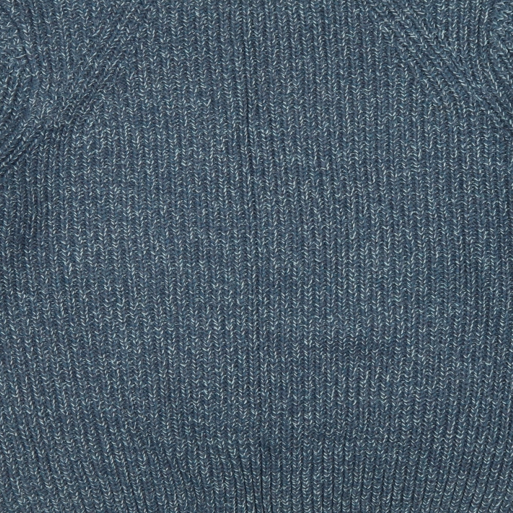 Marks and Spencer Mens Blue Round Neck Acrylic Pullover Jumper Size M