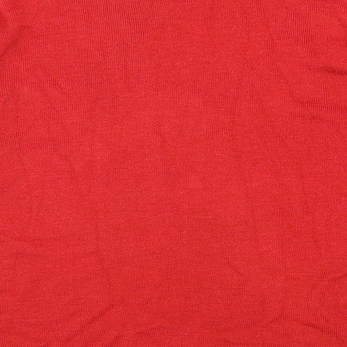 Preworn Womens Red Round Neck Acrylic Pullover Jumper Size M