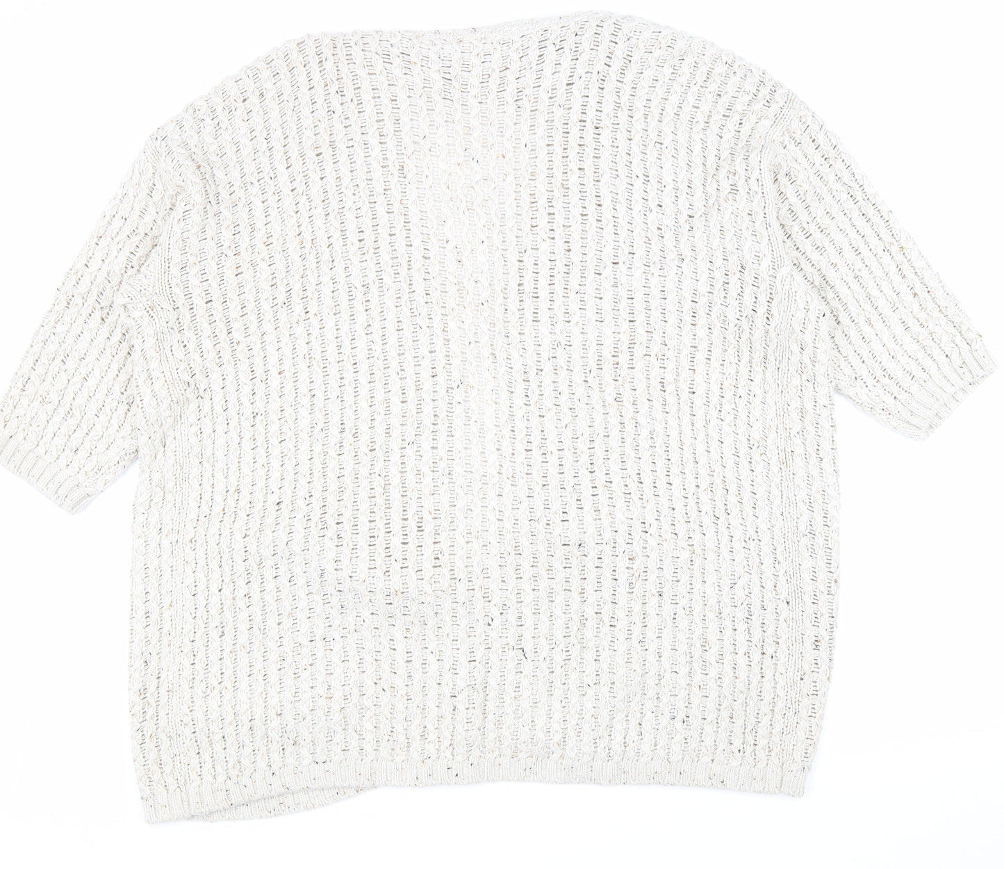 Fat Face Womens Beige V-Neck Acrylic Cardigan Jumper Size 16