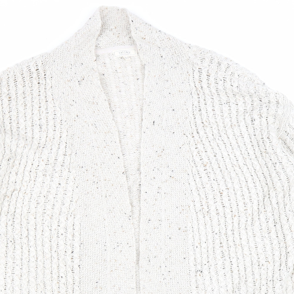 Fat Face Womens Beige V-Neck Acrylic Cardigan Jumper Size 16