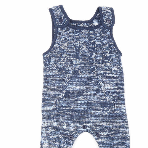 Nutmeg Blue Geometric Acrylic Romper One-Piece Size 3-6 Months Button