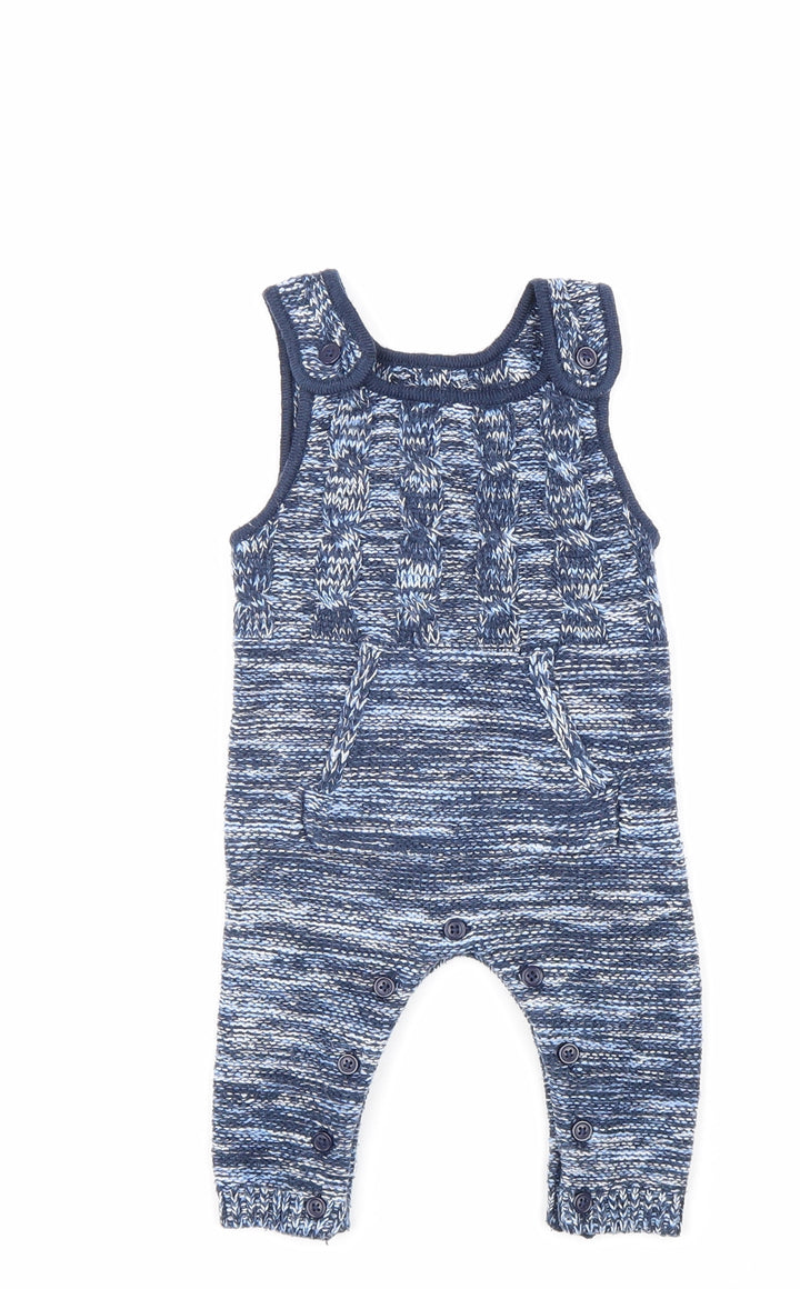 Nutmeg Blue Geometric Acrylic Romper One-Piece Size 3-6 Months Button