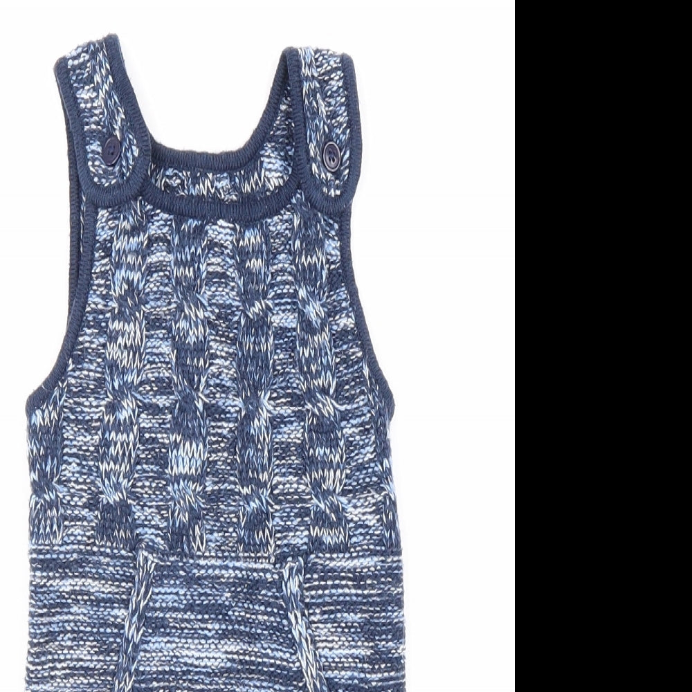 Nutmeg Blue Geometric Acrylic Romper One-Piece Size 3-6 Months Button