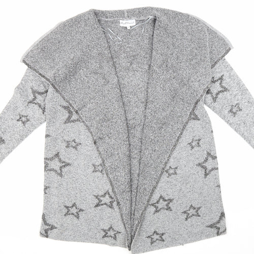 Mud Flower Womens Grey V-Neck Polyester Cardigan Jumper Size XL - Star print Coatigan