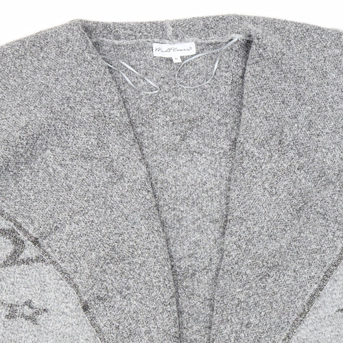 Mud Flower Womens Grey V-Neck Polyester Cardigan Jumper Size XL - Star print Coatigan