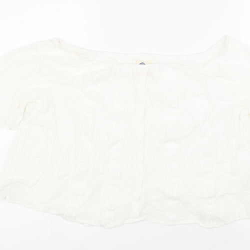 Wild blue Womens White Viscose Cropped Tank Size XL Off the Shoulder