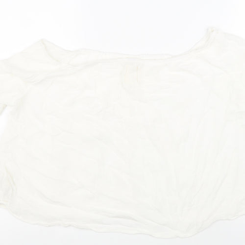 Wild blue Womens White Viscose Cropped Tank Size XL Off the Shoulder