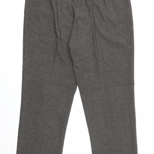Marks and Spencer Womens Grey Geometric Polyester Trousers Size 16 Regular Zip