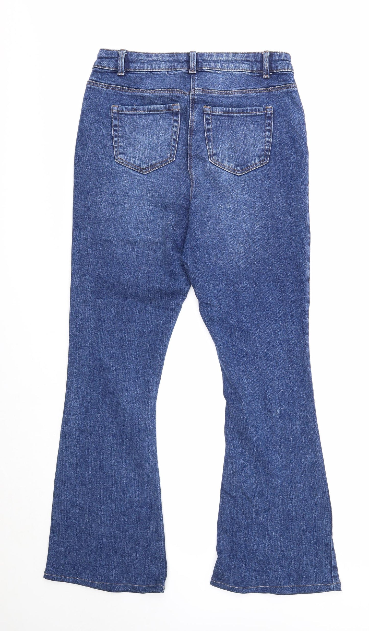 Papaya Womens Blue Cotton Bootcut Jeans Size 14 Regular Zip