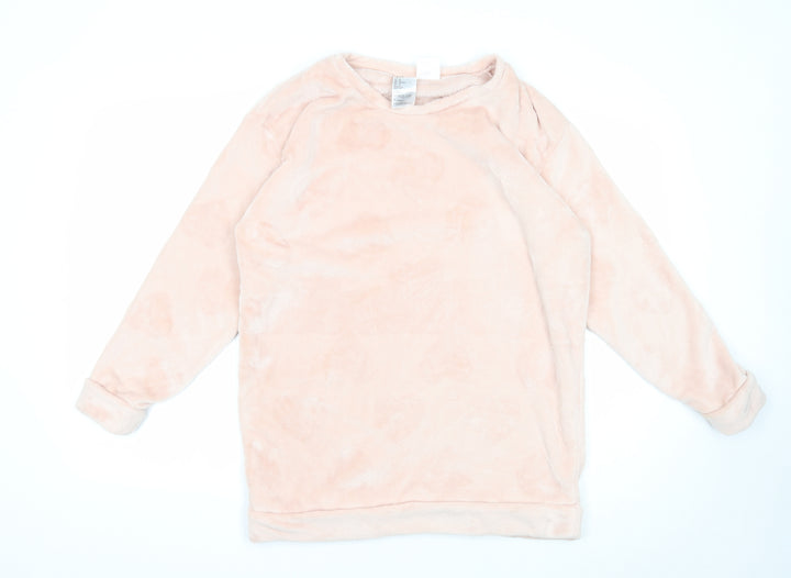 H&M Womens Pink Round Neck Polyester Pullover Jumper Size M