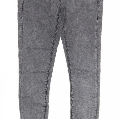 Topshop Womens Grey Cotton Skinny Jeans Size 28 in L32 in Regular Zip