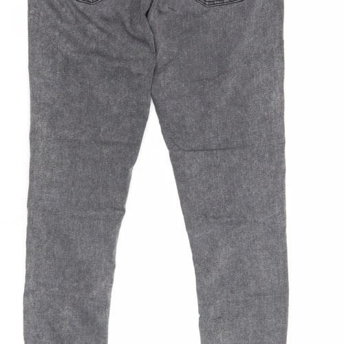 Topshop Womens Grey Cotton Skinny Jeans Size 28 in L32 in Regular Zip