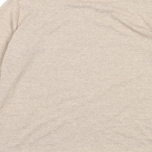 Dorothy Perkins Womens Brown Polyester Basic Blouse Size 8 Boat Neck - Shirt Hem