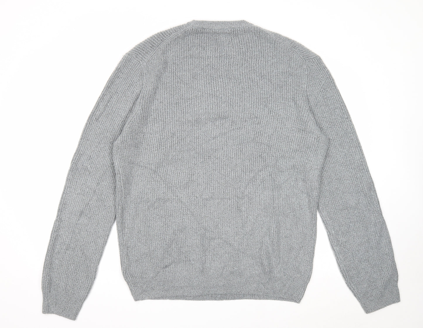 Marks and Spencer Mens Grey Round Neck Polyamide Pullover Jumper Size XL