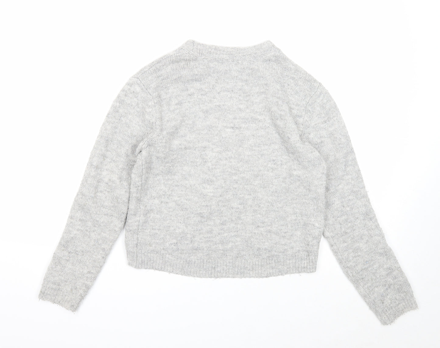 Primark Girls Grey Round Neck Acrylic Pullover Jumper Size 11-12 Years Pullover - Unicorn