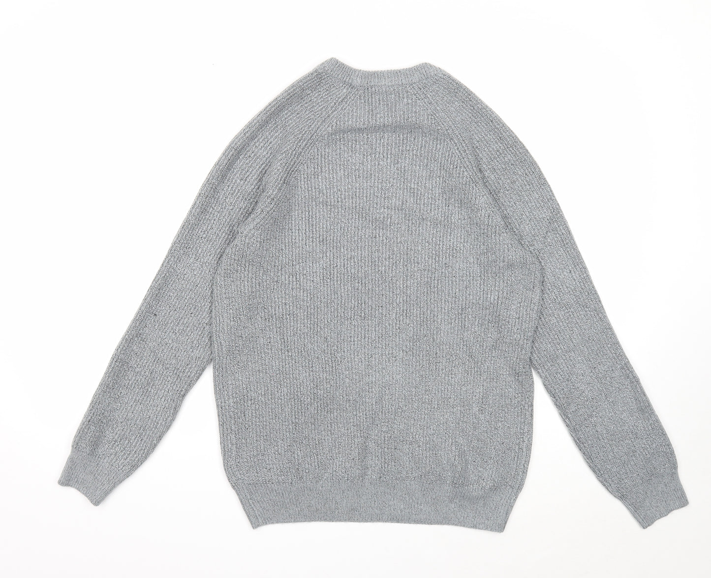 Marks and Spencer Mens Grey Round Neck Polyamide Pullover Jumper Size M