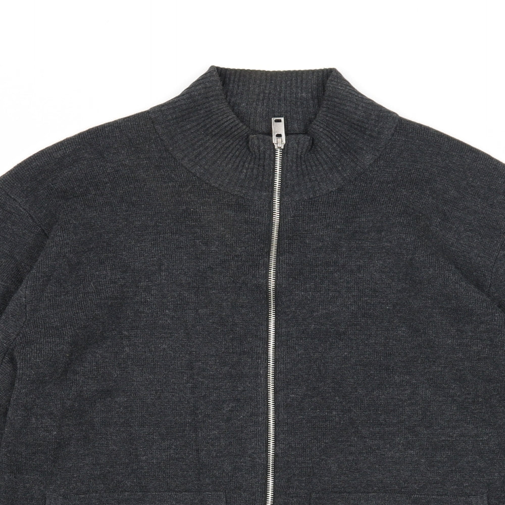 Marks and Spencer Mens Grey Polyester Full Zip Sweatshirt Size XL