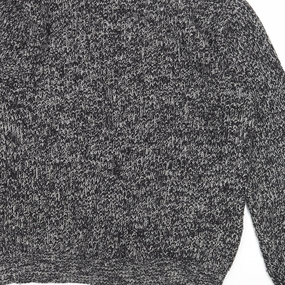 George Mens Black Round Neck Acrylic Pullover Jumper Size M