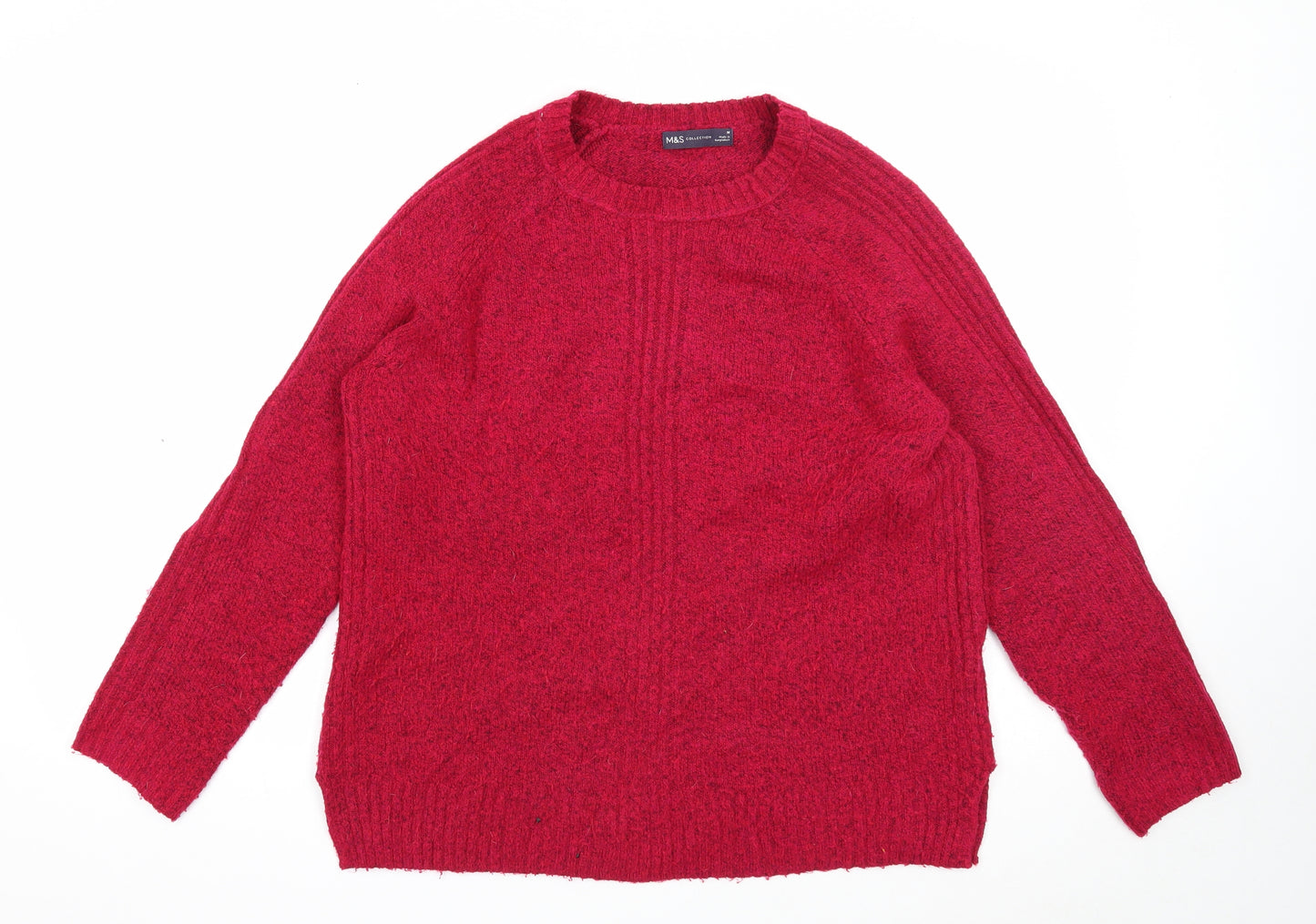 Marks and Spencer Womens Pink Scoop Neck Acrylic Pullover Jumper Size M