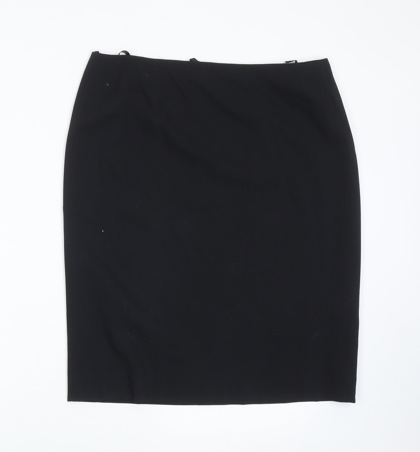 Basler Womens Black Wool Straight & Pencil Skirt Size 16 Zip