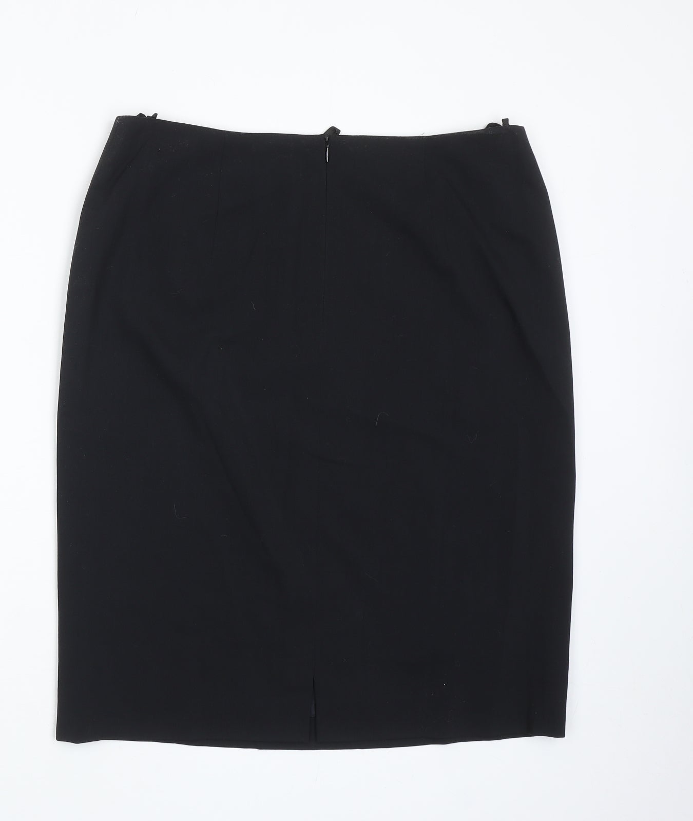 Basler Womens Black Wool Straight & Pencil Skirt Size 16 Zip