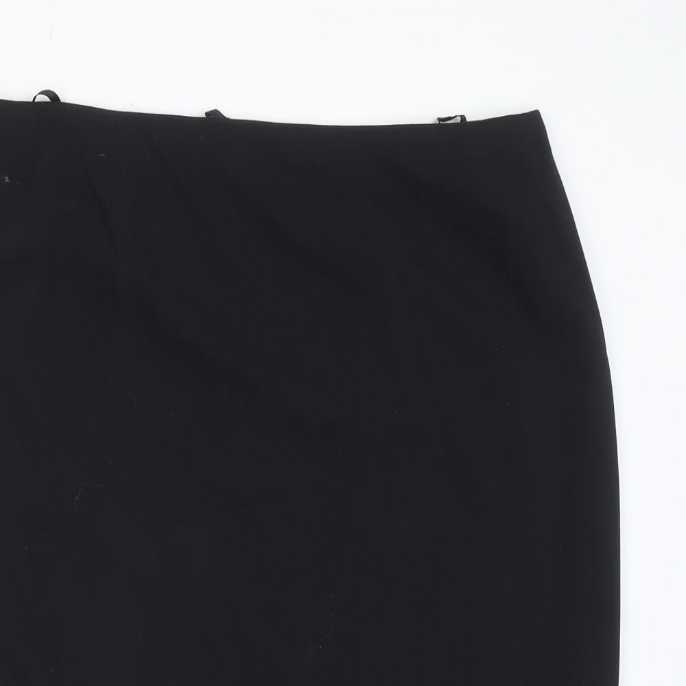 Basler Womens Black Wool Straight & Pencil Skirt Size 16 Zip
