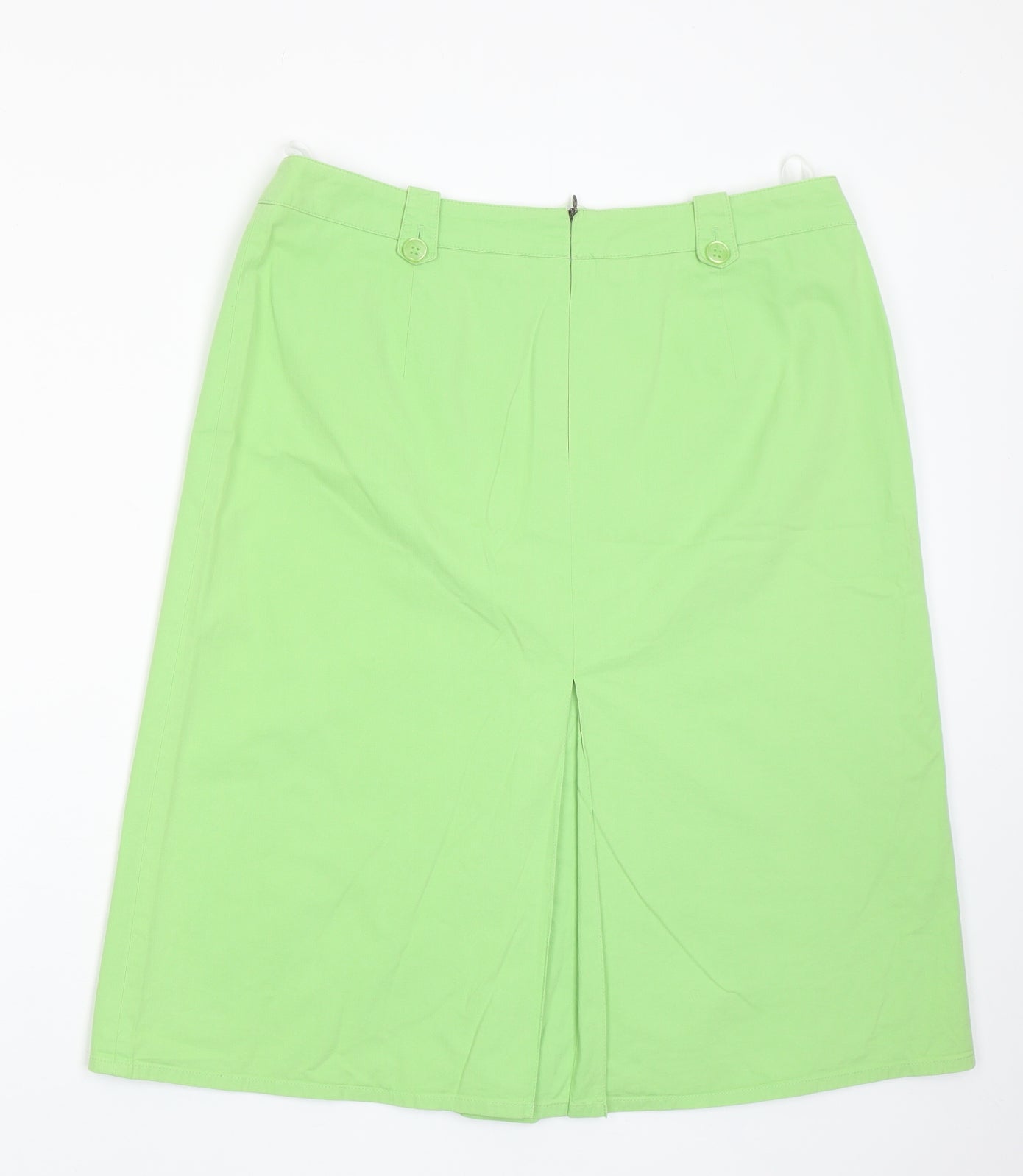 Preworn Womens Green Polyester Straight & Pencil Skirt Size 34 in Zip
