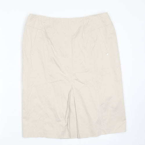 Basler Womens Beige Polyester Straight & Pencil Skirt Size 35 in Zip