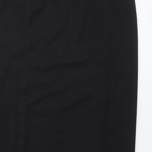 Aria Womens Black Polyester Straight & Pencil Skirt Size 14 Zip