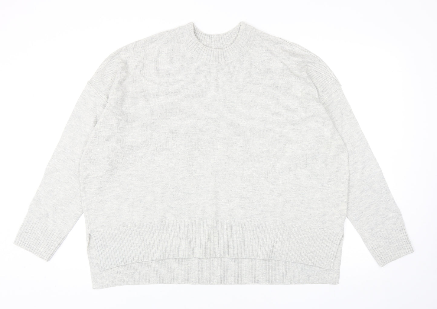 H&M Womens Grey High Neck Acrylic Pullover Jumper Size M