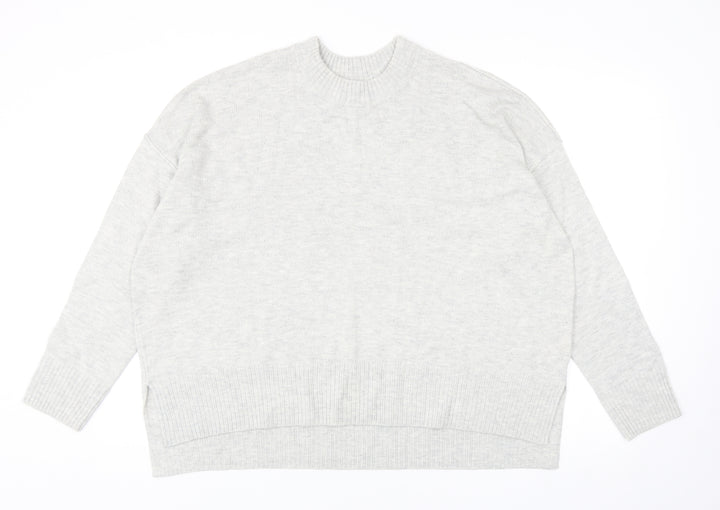 H&M Womens Grey High Neck Acrylic Pullover Jumper Size M