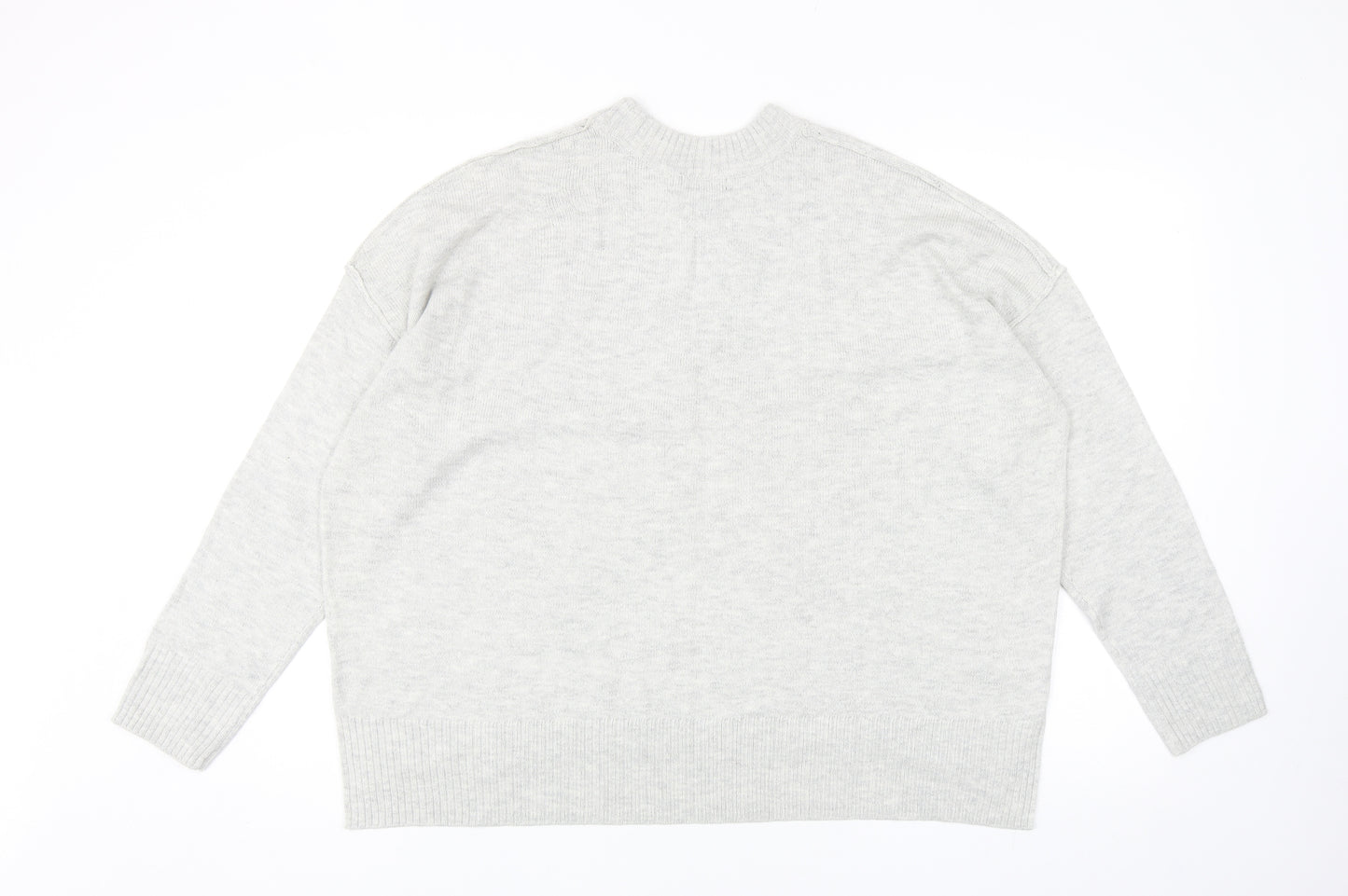 H&M Womens Grey High Neck Acrylic Pullover Jumper Size M