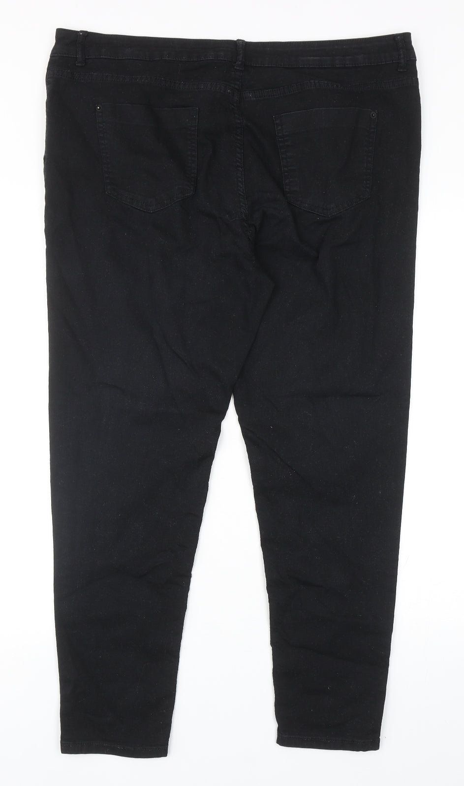 Marks and Spencer Womens Black Cotton Skinny Jeans Size 18 Regular Zip
