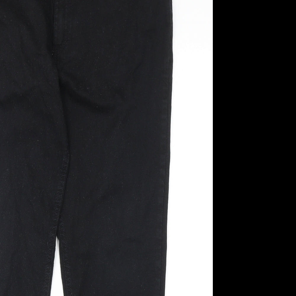 Marks and Spencer Womens Black Cotton Skinny Jeans Size 18 Regular Zip
