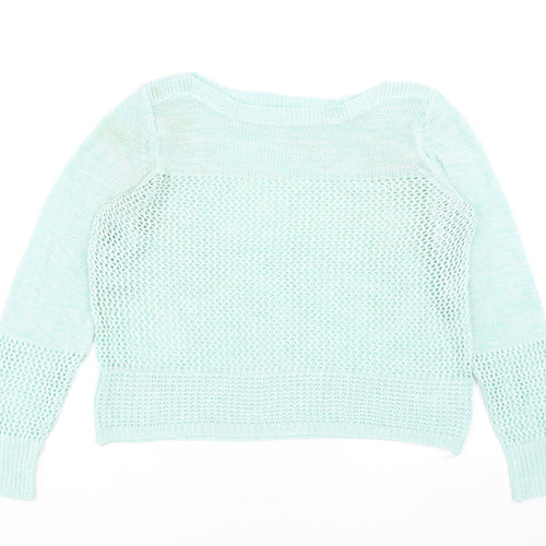 South Womens Green Roll Neck Acrylic Pullover Jumper Size 16