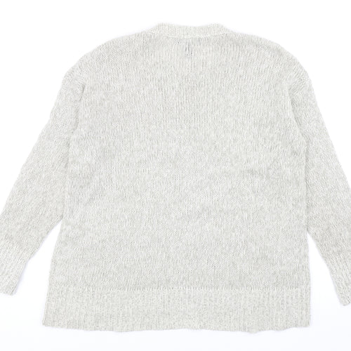 New Look Womens Grey Round Neck Acrylic Pullover Jumper Size S