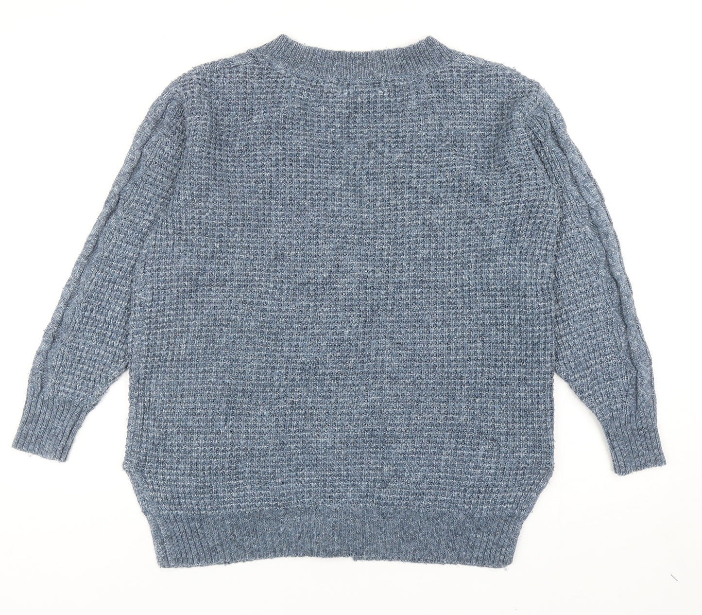Marks and Spencer Womens Blue V-Neck Acrylic Cardigan Jumper Size S