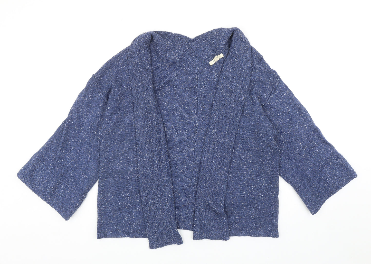 White Stuff Womens Blue V-Neck Cotton Cardigan Jumper Size 14