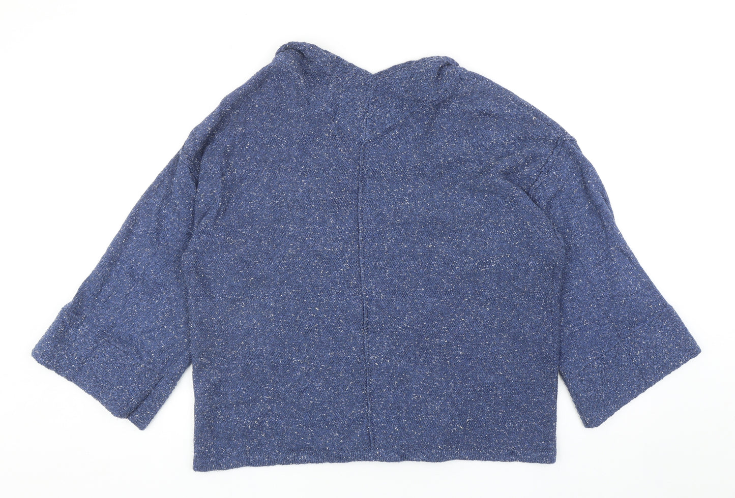 White Stuff Womens Blue V-Neck Cotton Cardigan Jumper Size 14