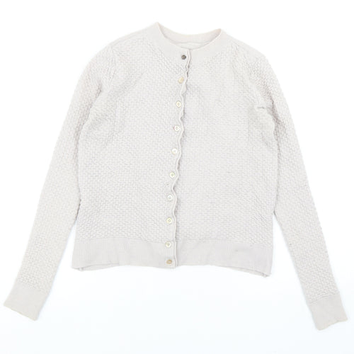 Devotion Womens Grey Round Neck Wool Cardigan Jumper Size L