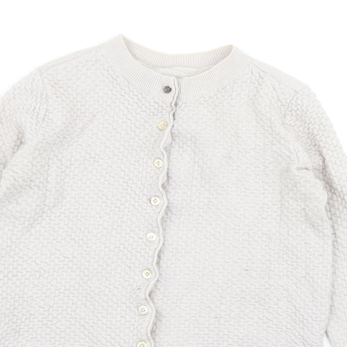Devotion Womens Grey Round Neck Wool Cardigan Jumper Size L