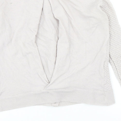 Devotion Womens Grey Round Neck Wool Cardigan Jumper Size L