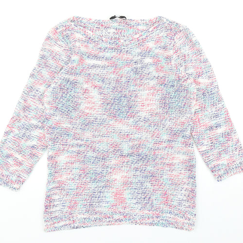 Per Una Womens Multicoloured Round Neck Acrylic Pullover Jumper Size 8