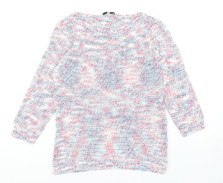 Per Una Womens Multicoloured Round Neck Acrylic Pullover Jumper Size 8