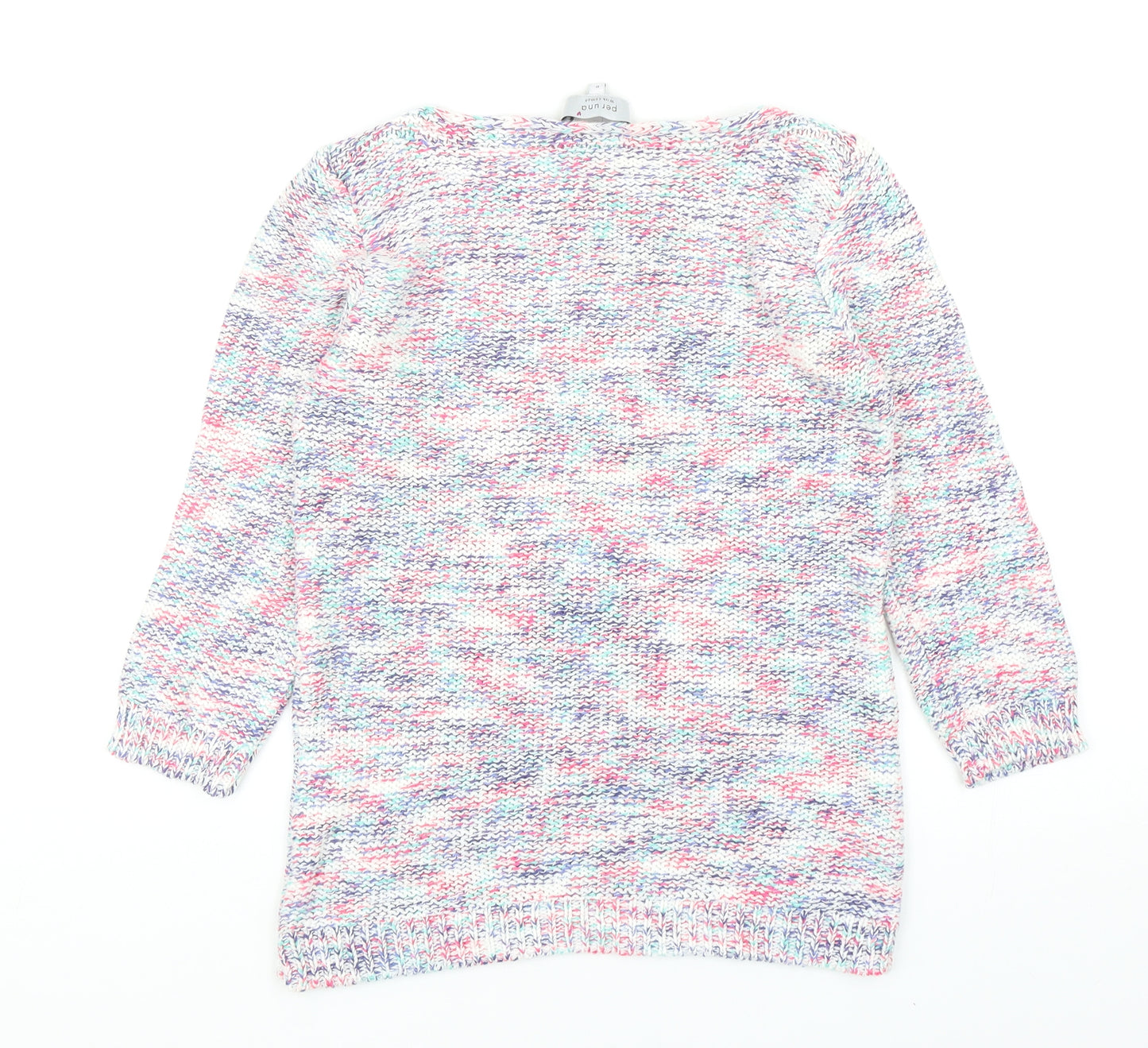 Per Una Womens Multicoloured Round Neck Acrylic Pullover Jumper Size 8