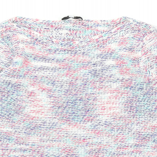 Per Una Womens Multicoloured Round Neck Acrylic Pullover Jumper Size 8