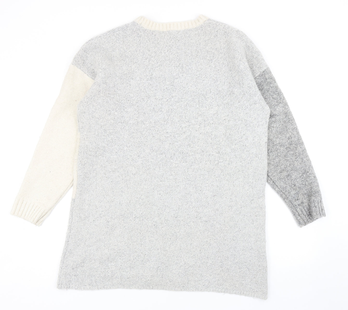 TU Womens Grey Round Neck Polyester Pullover Jumper Size 18