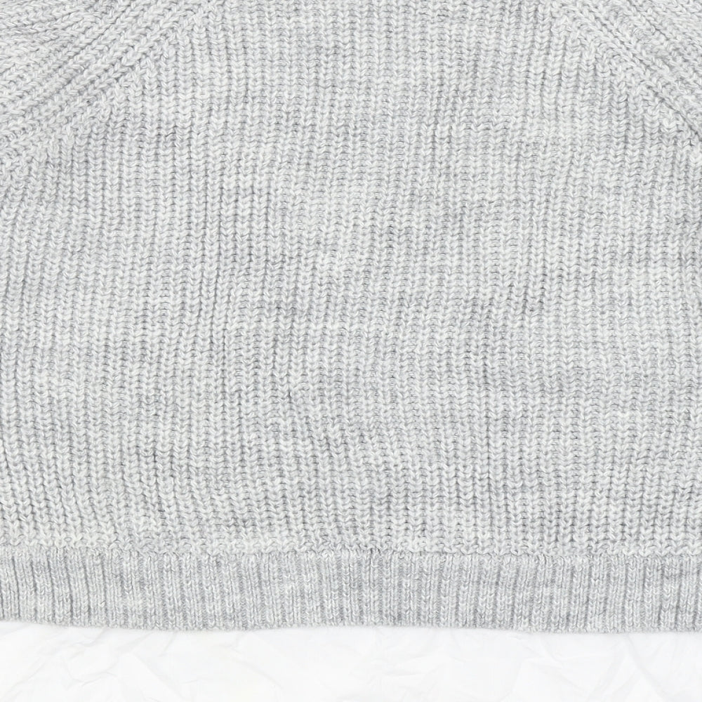 George Womens Grey Round Neck Acrylic Pullover Jumper Size L