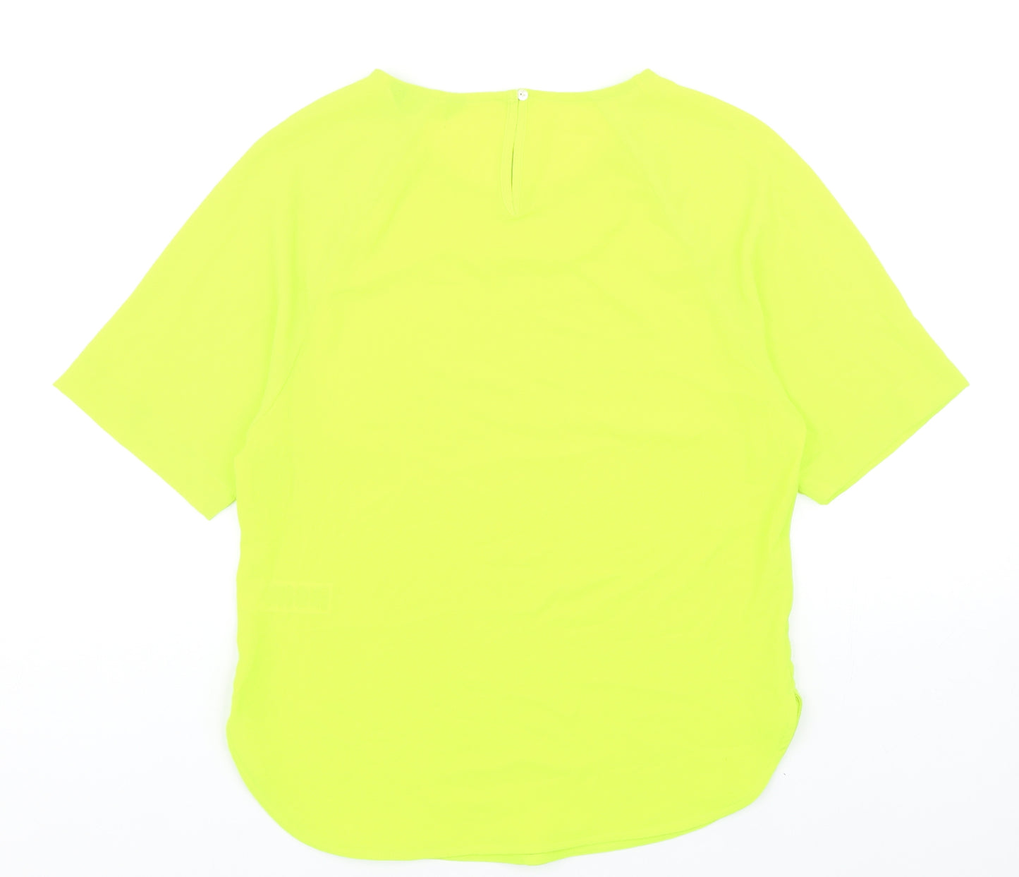 Marks and Spencer Womens Green Polyacrylate Fibre Basic T-Shirt Size 6 Round Neck